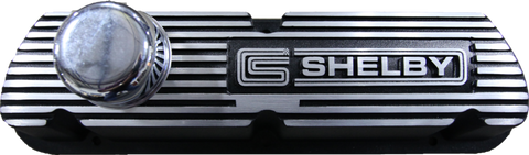 Shelby 289/351 Finned Valve Cover - Pair (Black Finish)